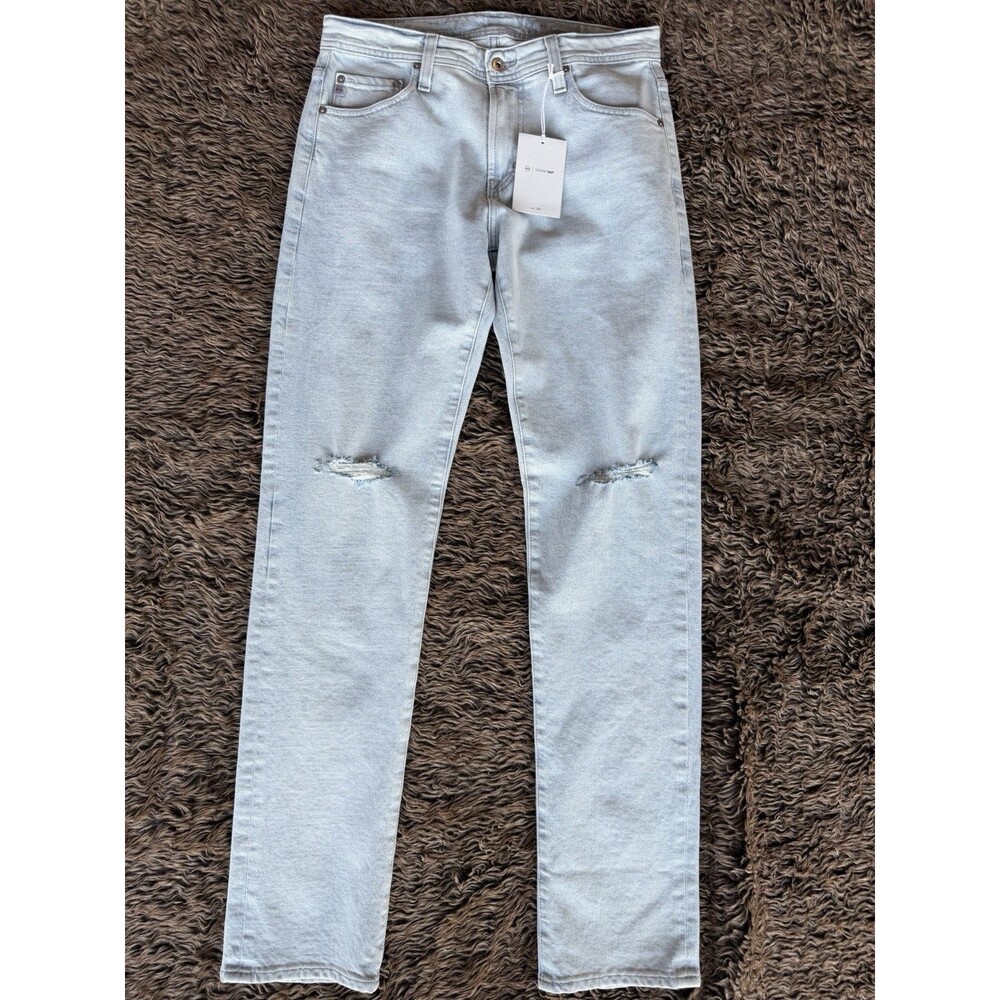 AG Adriano Goldschmied Denim 360° Light Wash Blue Distressed Jeans